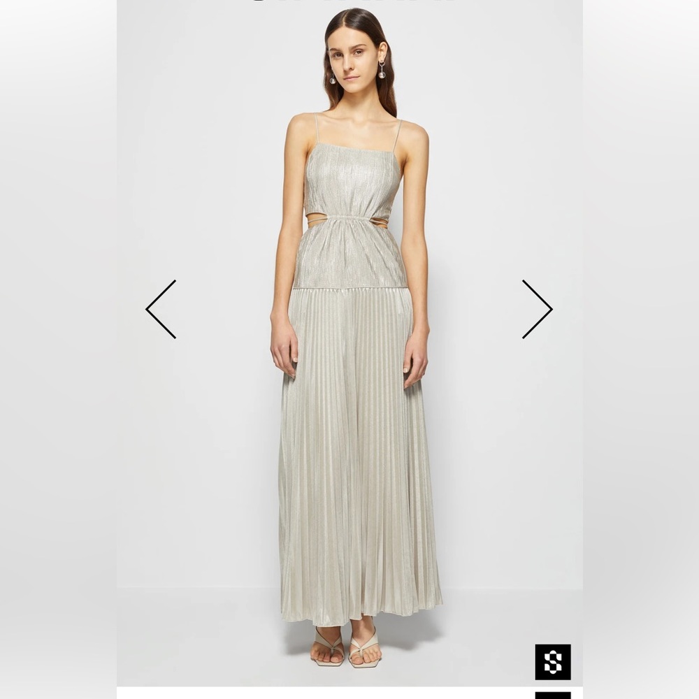 Simkhai Daisy Plisse Lame Dress